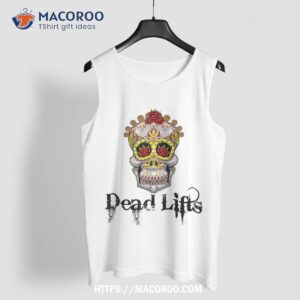 halloween fitness dead lifts tshirt sugar skull gym workout scary skull tank top