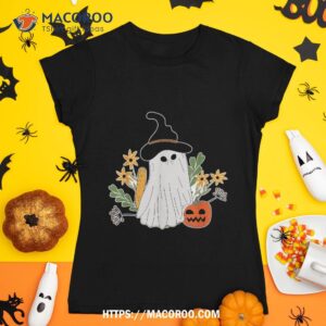 Halloween Floral Ghost Pumpkin Flower Scary Shirt