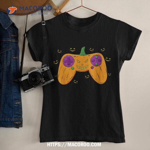 Halloween Gamer Costume Scary Pumpkin Boys Video Shirt