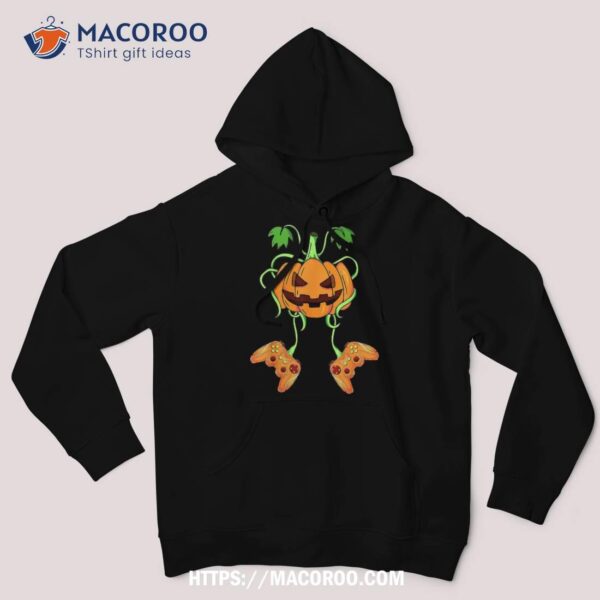 Halloween Gamer Pumpkin Controller Video Kids Boys Shirt