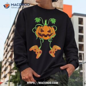 halloween gamer pumpkin controller video kids boys shirt sweatshirt