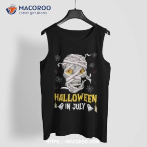 halloween in july scary mummy skulls summer celebration shirt spooky scary skeletons tank top