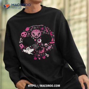 halloween in pink grunge aesthetic gothic skull pumpkin shirt skeleton head sweatshirt