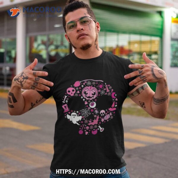 Halloween In Pink Grunge Aesthetic Gothic Skull Pumpkin Shirt, Skeleton Head