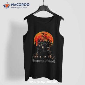 halloween is coming scary skulls castle nightmare orange coo shirt skull pumpkin tank top