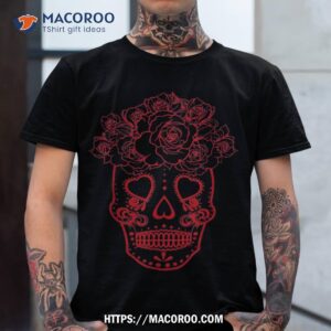 Halloween Mexican Skull Red Day Of The Dead Muertos Dia Shirt, Skull Pumpkin