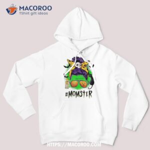 halloween momster spooky skull messy bun monster mom shirt scary skull hoodie