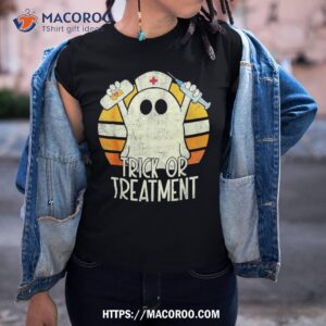 halloween nurse trick or treatt funny ghost shirt tshirt