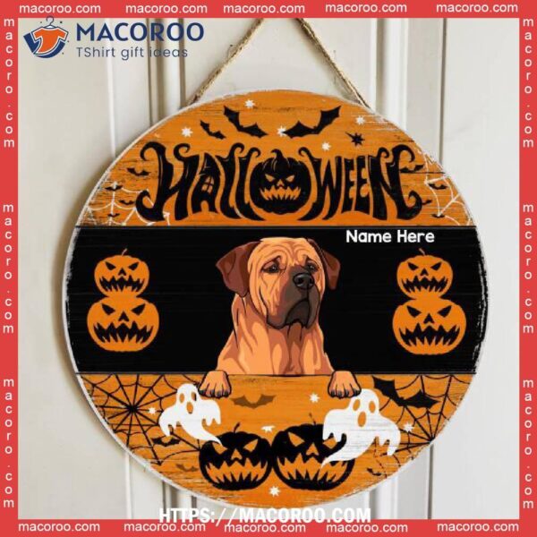 Halloween, Orange Color, Personalized Dog Halloween Wooden Signs, Fun Halloween Gifts