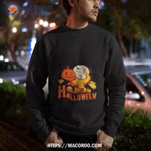 halloween party flying witch horror scary spooky season scary boo with full moon shirt sweatshirt