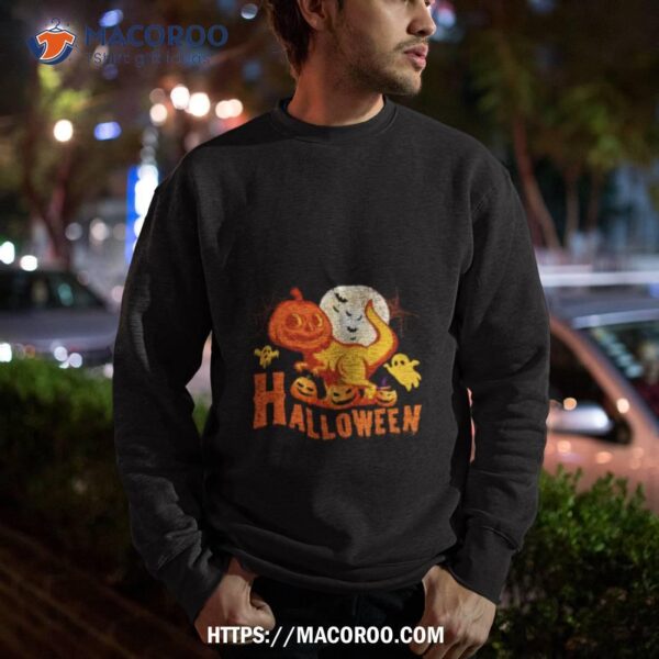 Halloween Party Flying Witch Horror Scary Spooky Season Scary Boo With Full Moon Shirt