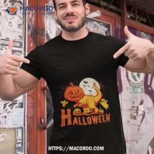 halloween party flying witch horror scary spooky season scary boo with full moon shirt tshirt 1