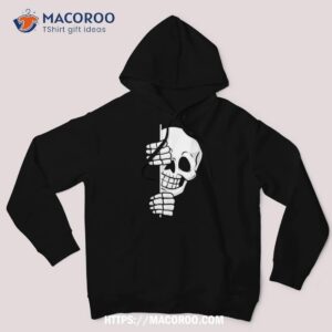 halloween peeking skeleton scary boys girls kids shirt halloween christmas decoration hoodie