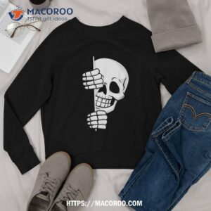 halloween peeking skeleton scary boys girls kids shirt halloween christmas decoration sweatshirt