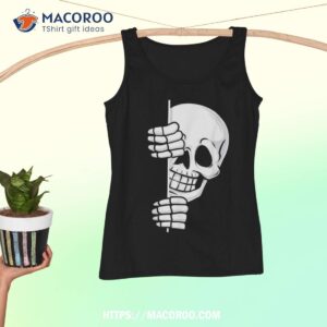 halloween peeking skeleton scary boys girls kids shirt halloween christmas decoration tank top