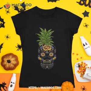 Halloween Pineapple Skull Bizarre Goth Head Shirt, Skeleton Masks