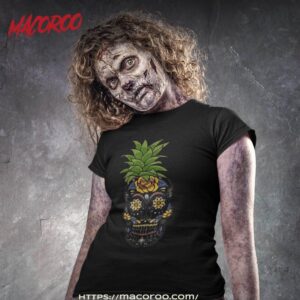 Halloween Pineapple Skull Bizarre Goth Head Shirt, Skeleton Masks