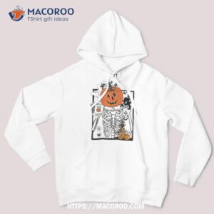 halloween pumpkin skeleton drinking coffee shirt hoodie