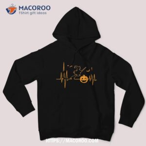 halloween pumpkin witch ekg heartbeat funny party shirt hoodie