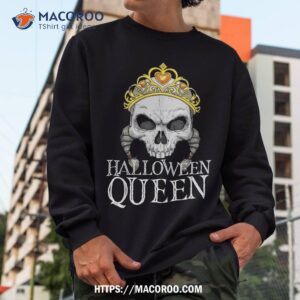 halloween queen skull amp crown funny couple shirt spooky scary skeletons sweatshirt