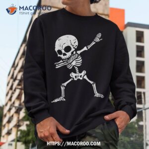 halloween skeleton dabbing costume boys girls kids youth shirt skull pumpkin sweatshirt