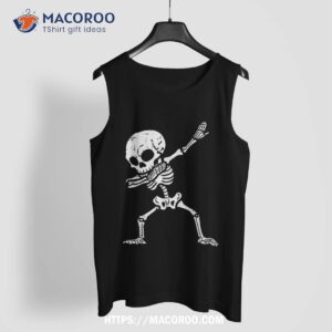 halloween skeleton dabbing costume boys girls kids youth shirt skull pumpkin tank top