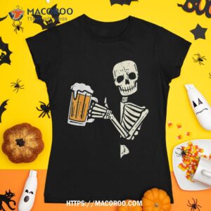 halloween skeleton dad funny lazy skull costume party shirt skull pumpkin tshirt 1