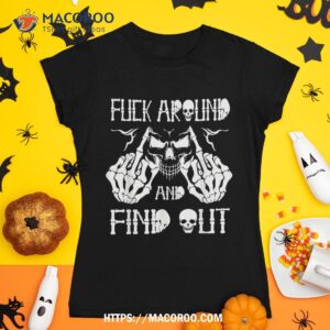 halloween skeleton fuck around amp find out skull shirt sugar skull pumpkin tshirt 1