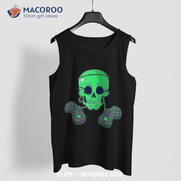 Halloween Skeleton Skull Crossbones Video Gamer Boys Kids Shirt, Skeleton Masks