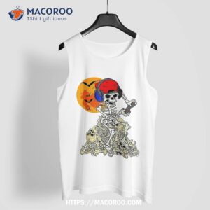 halloween skeleton vintage gamer funny gaming boys kids teen shirt skeleton head tank top