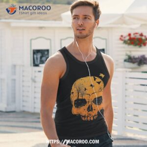 halloween skull decor vintage gothic costume or shirt skeleton head tank top