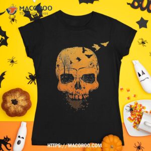 halloween skull decor vintage gothic costume or shirt spooky scary skeletons tshirt 1