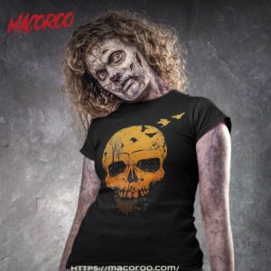 halloween skull decor vintage gothic costume or shirt spooky scary skeletons tshirt