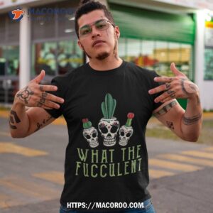 halloween skull succulent cactus what the fucculent gifts shirt spooky scary skeletons tshirt