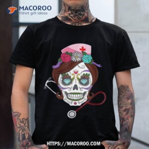 Halloween Sugar Skull – Funny Nurse Shirt, Halloween Skull