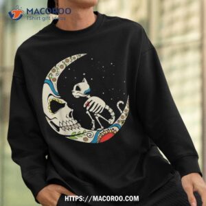 halloween sugar skull skeleton half moon cat mom dad october shirt sugar skull pumpkin sweatshirt