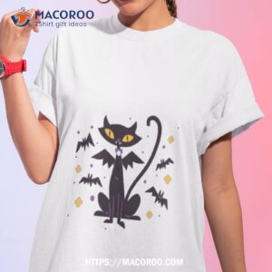 Halloween Vampire Cat Mid Century Retro 50s 60s Shirt