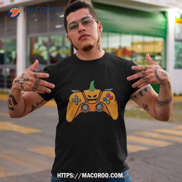 Halloween Video Game Controller With Pumpkin Face Gaming Shirt