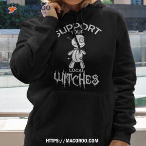 halloween voodoo doll support your local witches shirt hoodie