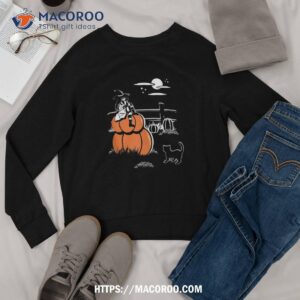 halloween witch perched on a jack o lantern tank top sweatshirt