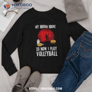 halloween witch playing volleyball game sport broomstick shirt sweatshirt