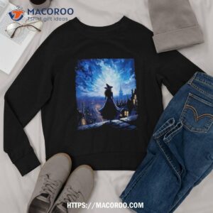 halloween witch starry night van gogh aesthetic painting shirt sweatshirt