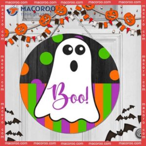 Halloween Wooden Door Sign, Boo, Ornament, Decor Sign,cute Ghost Colorful Sign