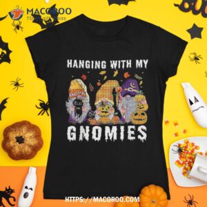 hanging with gnomies gnome pumpkin witch halloween costume shirt skull pumpkin tshirt 1