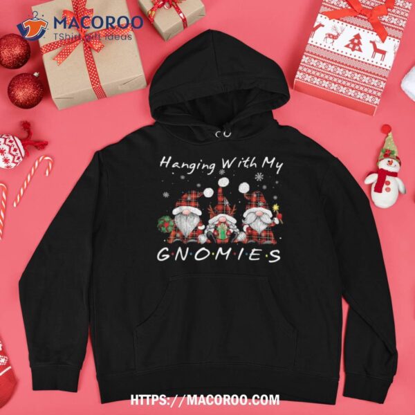 Hanging With My Gnomies Buffalo Red Plaid Christmas Gnome Shirt, Santa Clause 3