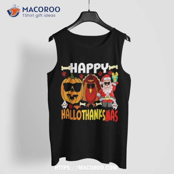 Happy Antasmas Funny Halloween Thanksgiving Christmas Shirt, Sugar Skull Pumpkin