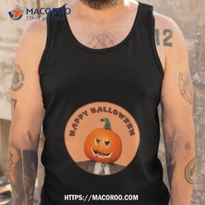 happy dwight shrute the office pumpkin head halloween shirt tank top