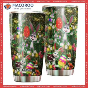 happy easter day bunny egg stainless steel tumbler 0