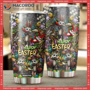 happy easter funny rabbit stainless steel tumbler 1