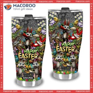 happy easter funny rabbit stainless steel tumbler 2